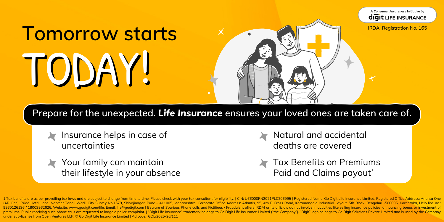 Life Insurance awareness - Tomorrow starts today
